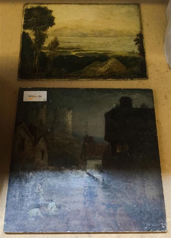 2 unframed oils landscapes